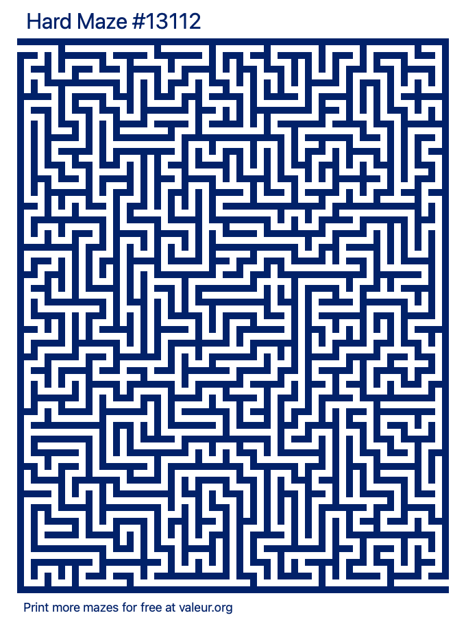 Free Printable Hard Maze number 13112