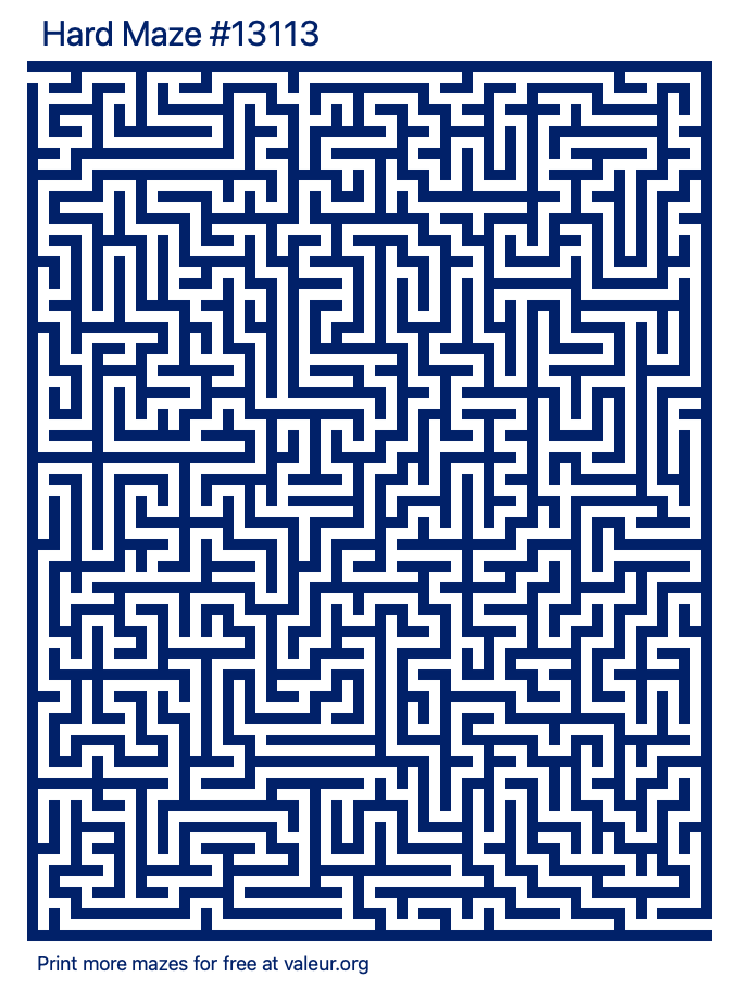 Free Printable Hard Maze number 13113