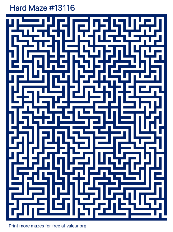 Free Printable Hard Maze number 13116