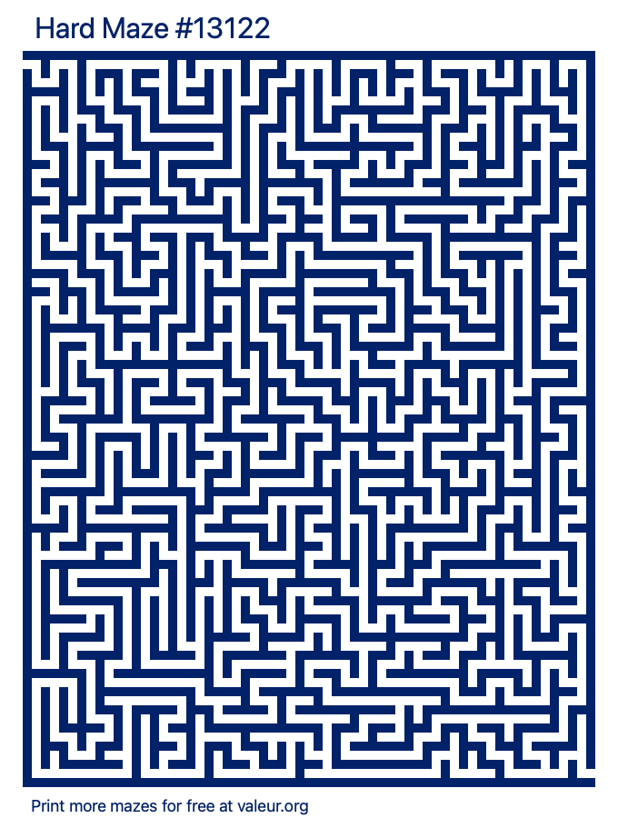 Free Printable Hard Maze number 13122