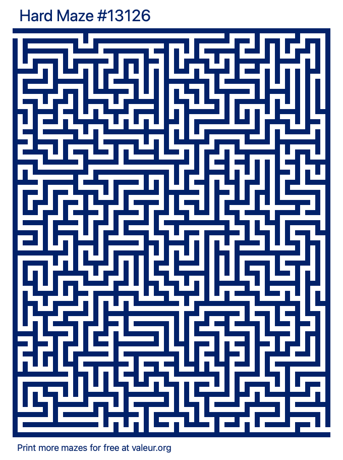 Free Printable Hard Maze number 13126