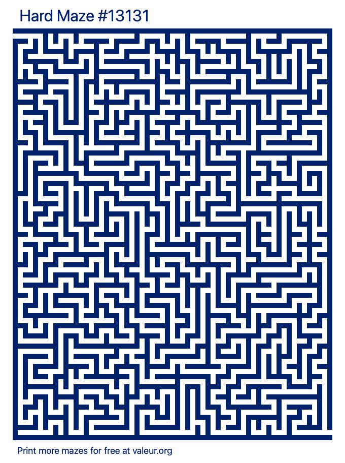 Free Printable Hard Maze number 13131