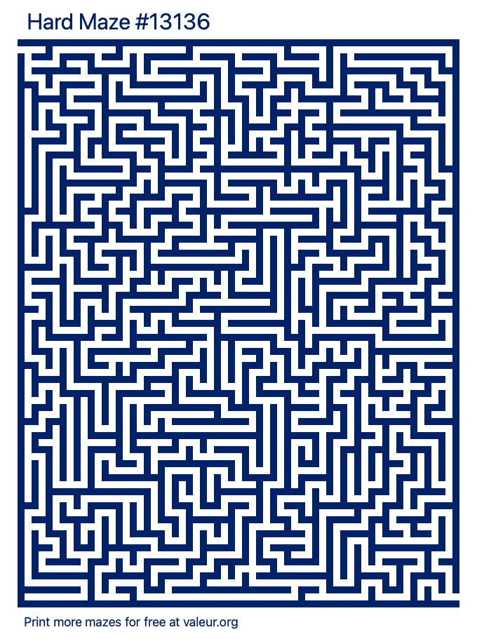 Free Printable Hard Maze number 13136