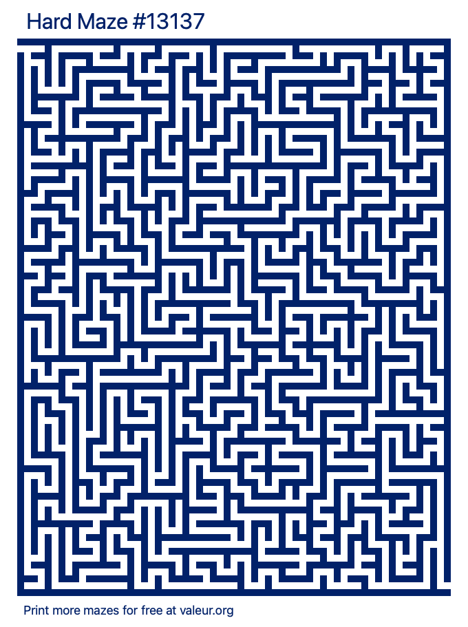 Free Printable Hard Maze number 13137
