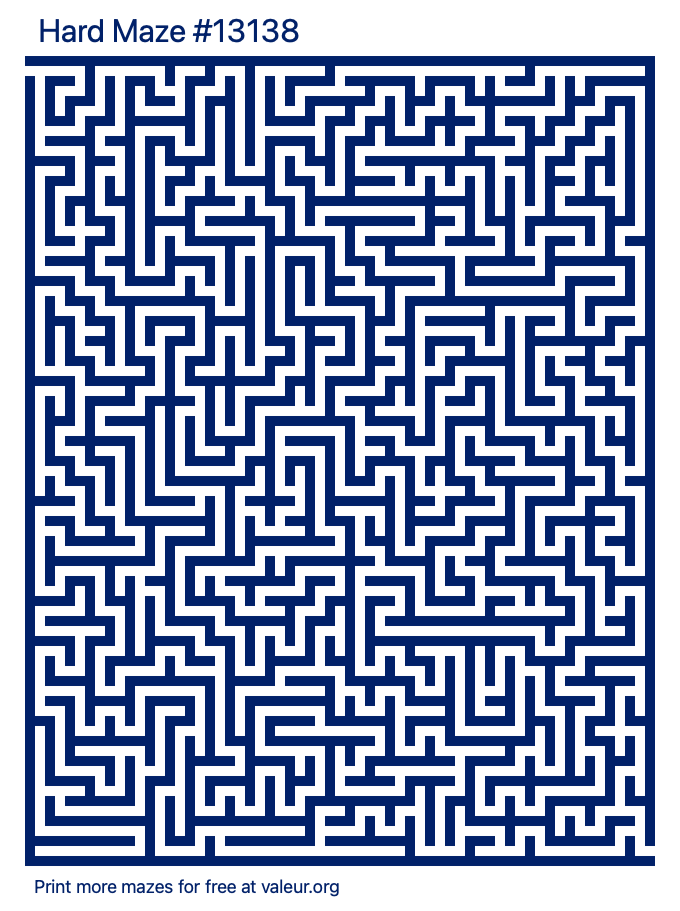 Free Printable Hard Maze number 13138
