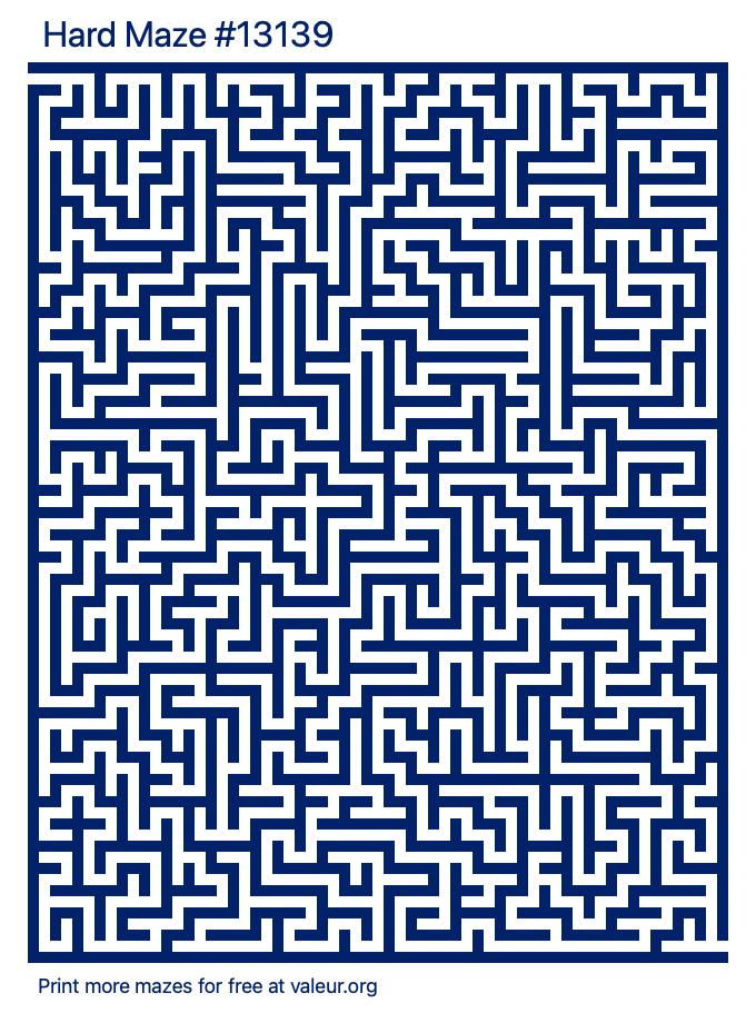 Free Printable Hard Maze number 13139