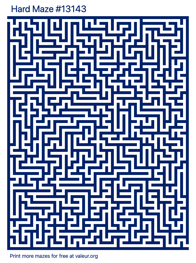 Free Printable Hard Maze number 13143