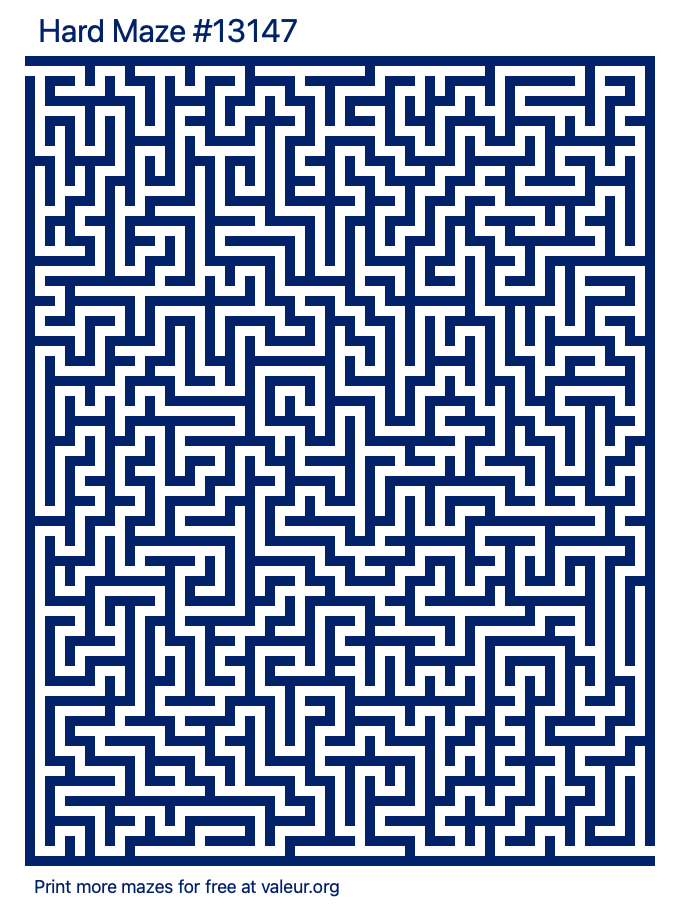 Free Printable Hard Maze number 13147