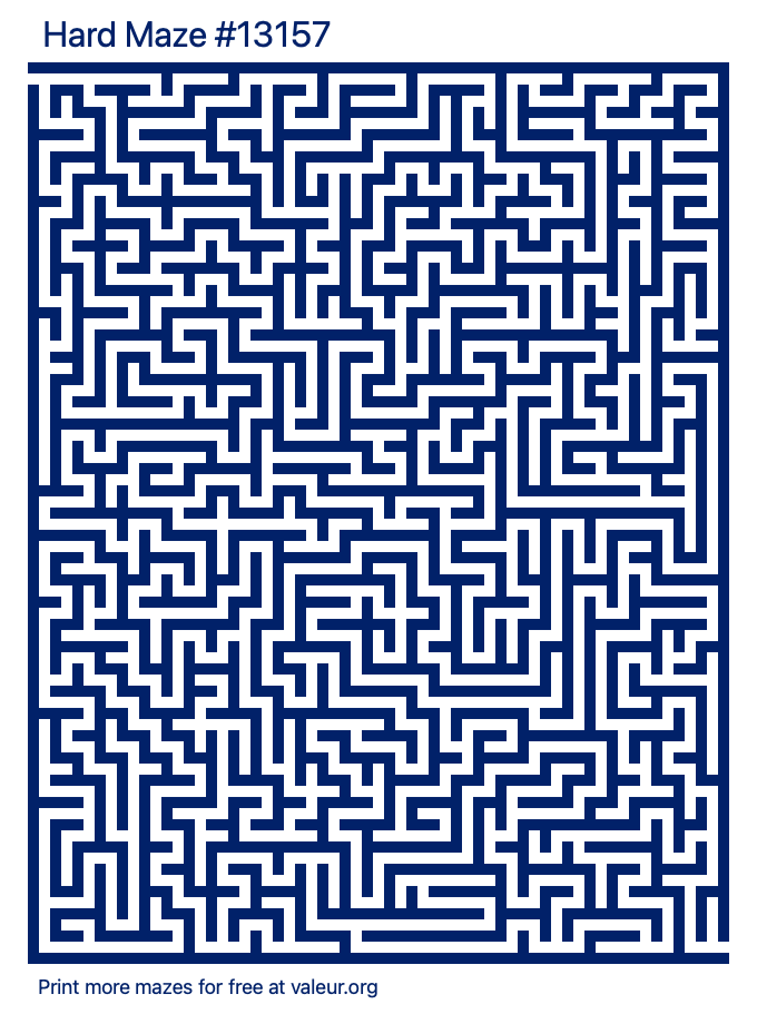 Free Printable Hard Maze number 13157