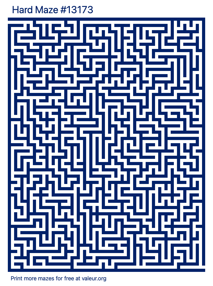 Free Printable Hard Maze number 13173