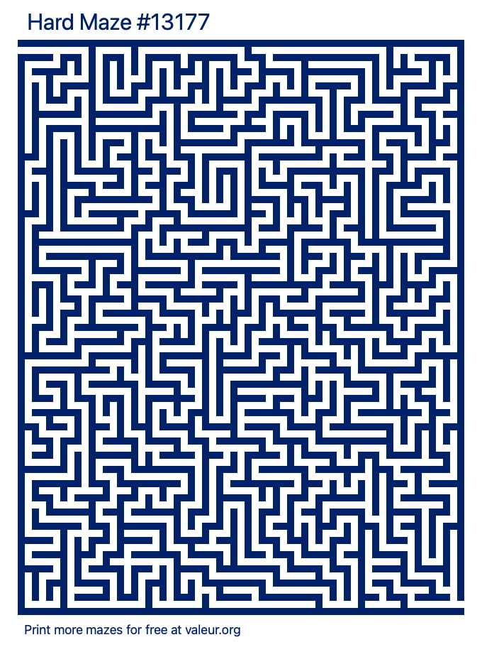 Free Printable Hard Maze number 13177