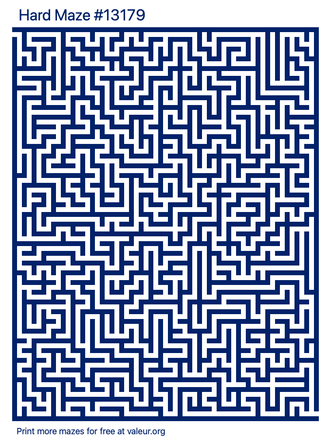 Free Printable Hard Maze number 13179