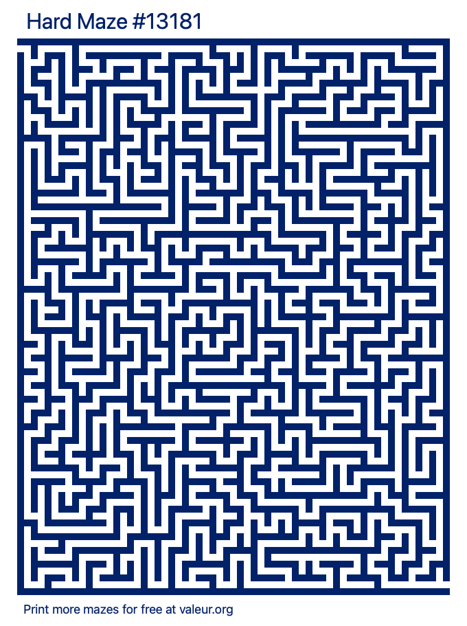 Free Printable Hard Maze number 13181