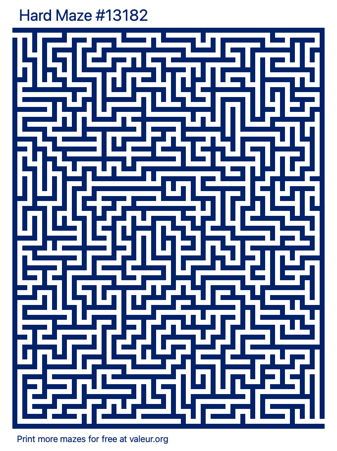 Free Printable Hard Maze number 13182