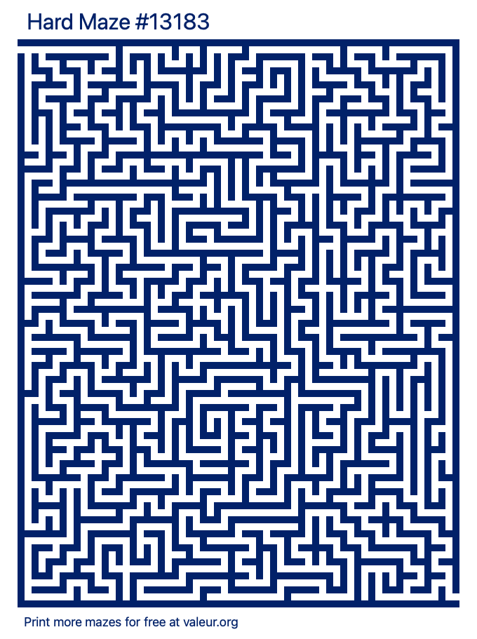 Free Printable Hard Maze number 13183