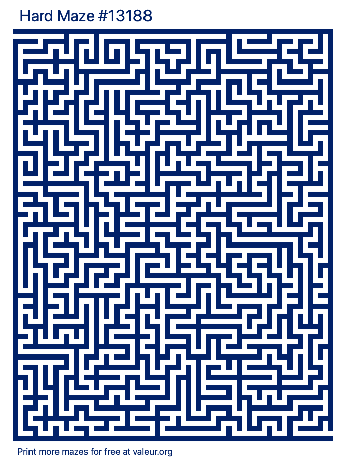 Free Printable Hard Maze number 13188