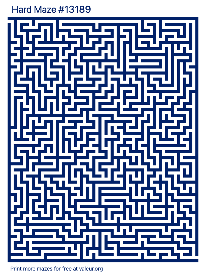 Free Printable Hard Maze number 13189