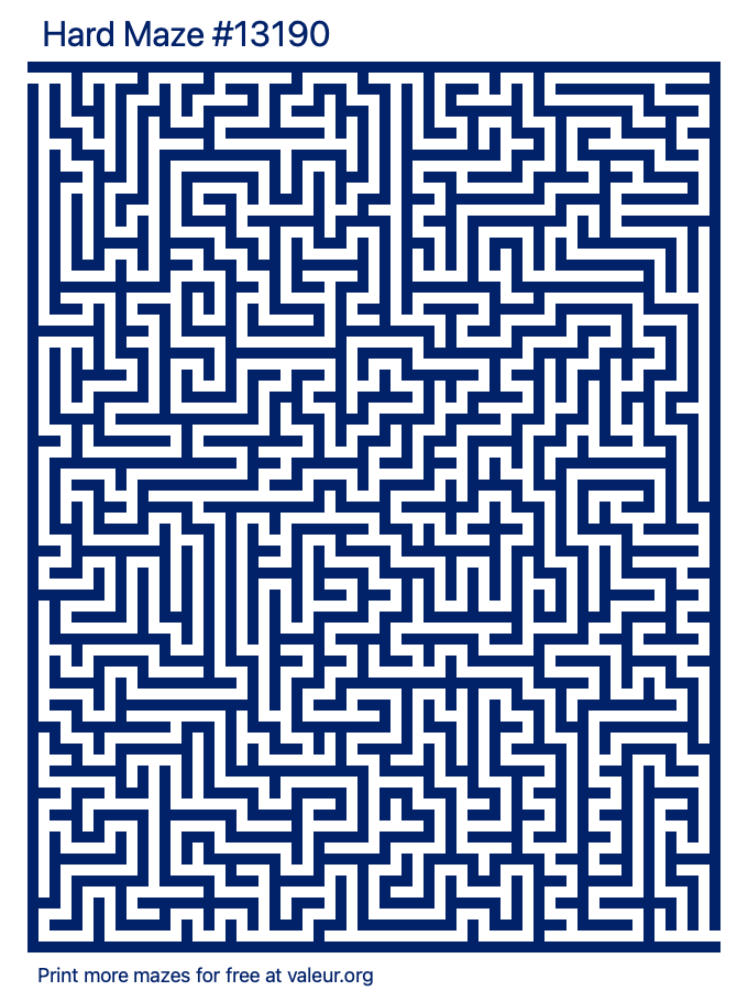 Free Printable Hard Maze number 13190