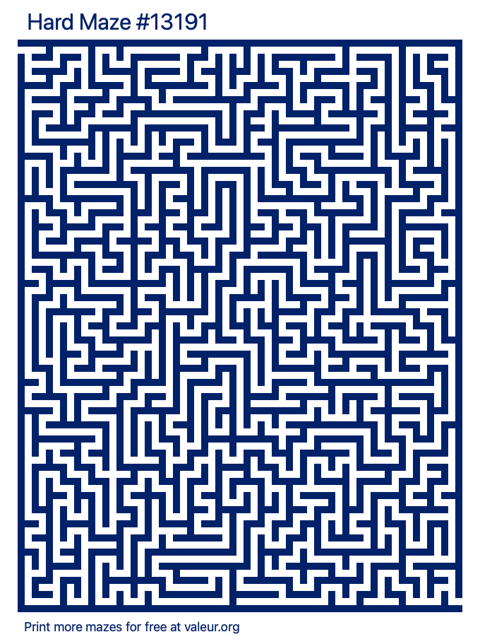 Free Printable Hard Maze number 13191