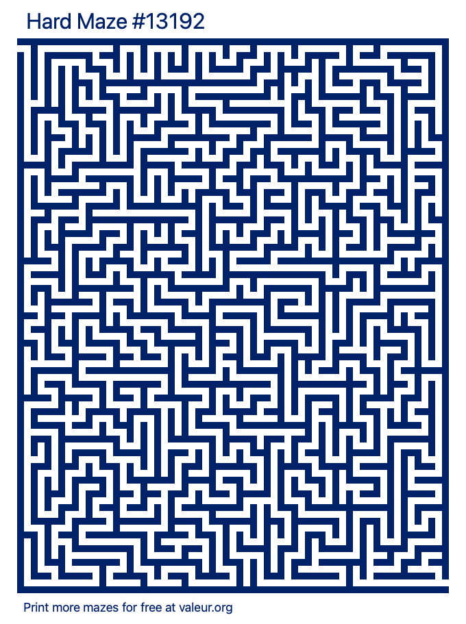 Free Printable Hard Maze number 13192