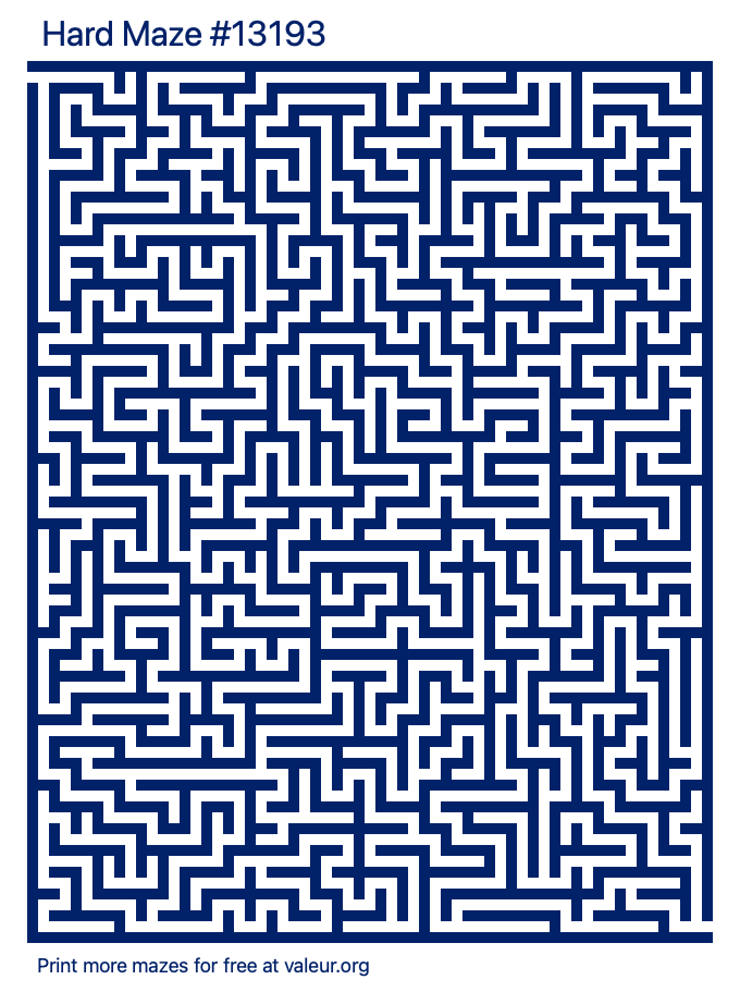 Free Printable Hard Maze number 13193