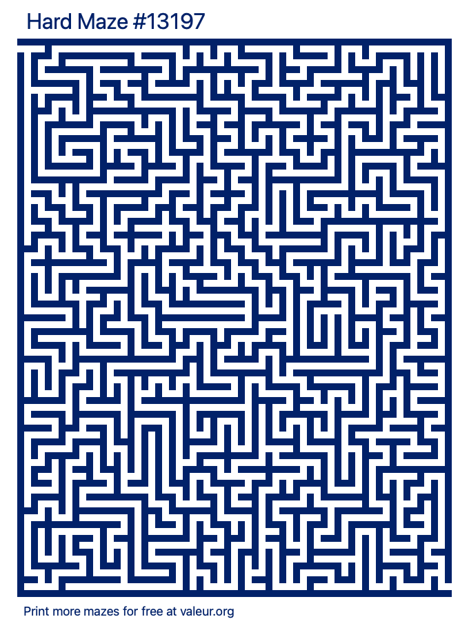 Free Printable Hard Maze number 13197