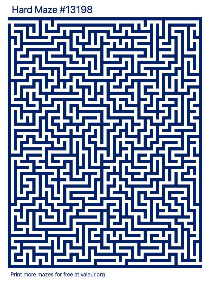 Free Printable Hard Maze number 13198