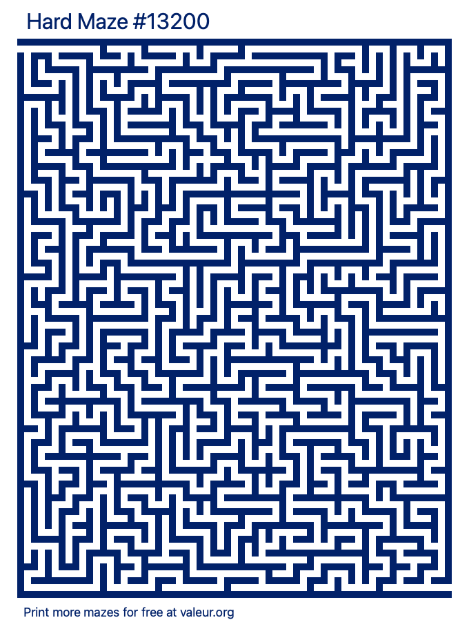 Free Printable Hard Maze number 13200