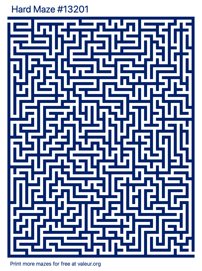 Free Printable Hard Maze number 13201
