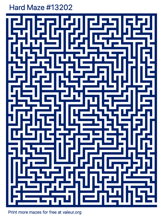 Free Printable Hard Maze number 13202