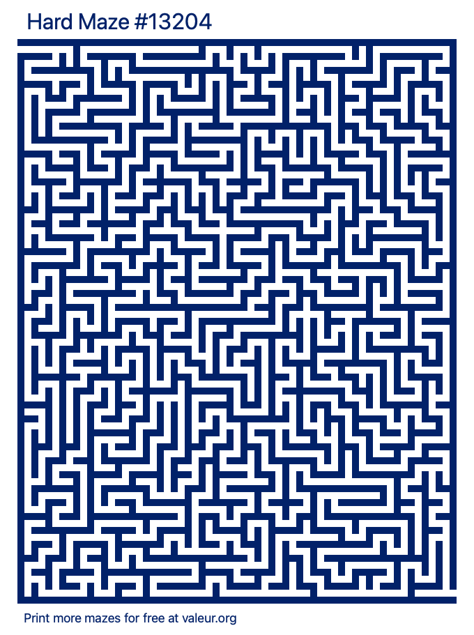 Free Printable Hard Maze number 13204