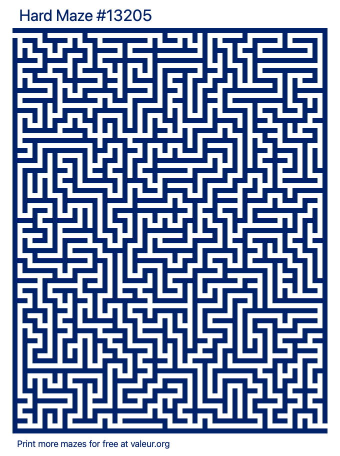 Free Printable Hard Maze number 13205