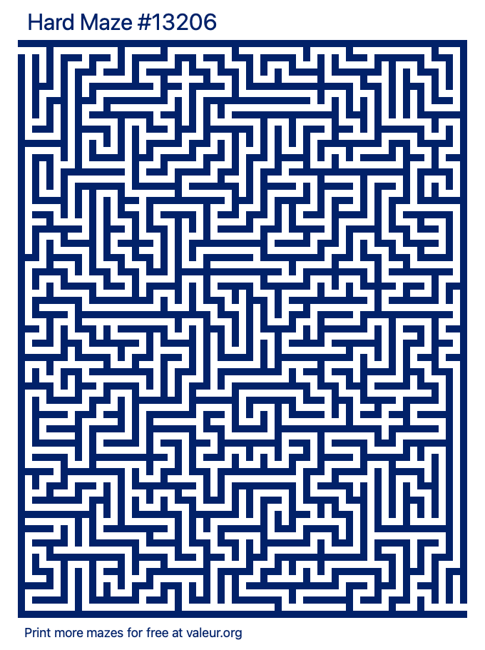 Free Printable Hard Maze number 13206