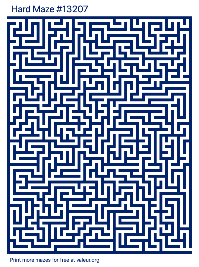 Free Printable Hard Maze number 13207