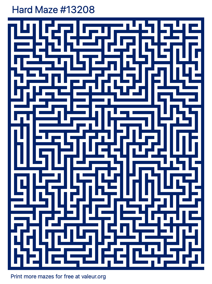 Free Printable Hard Maze number 13208