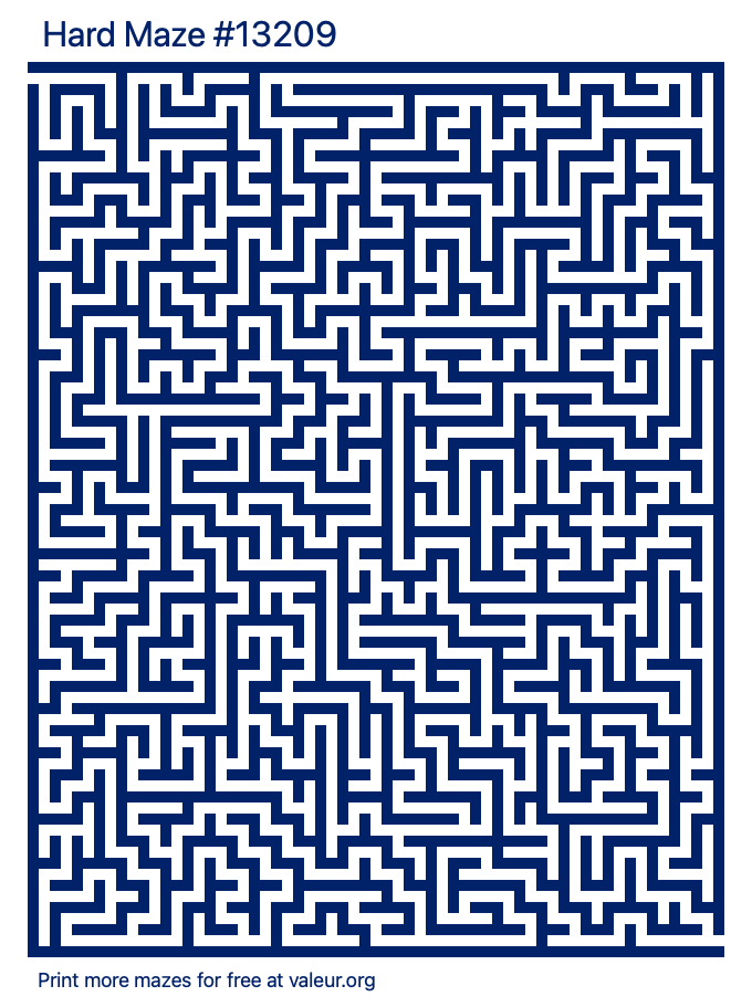Free Printable Hard Maze number 13209
