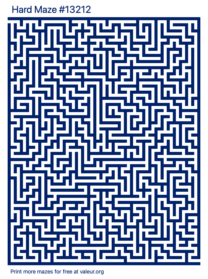 Free Printable Hard Maze number 13212