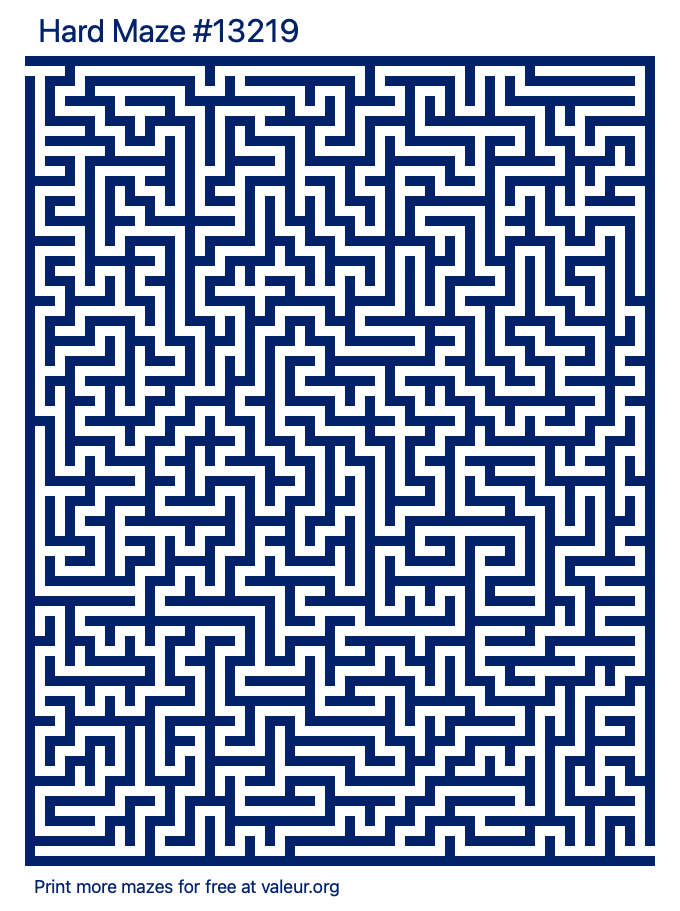 Free Printable Hard Maze number 13219