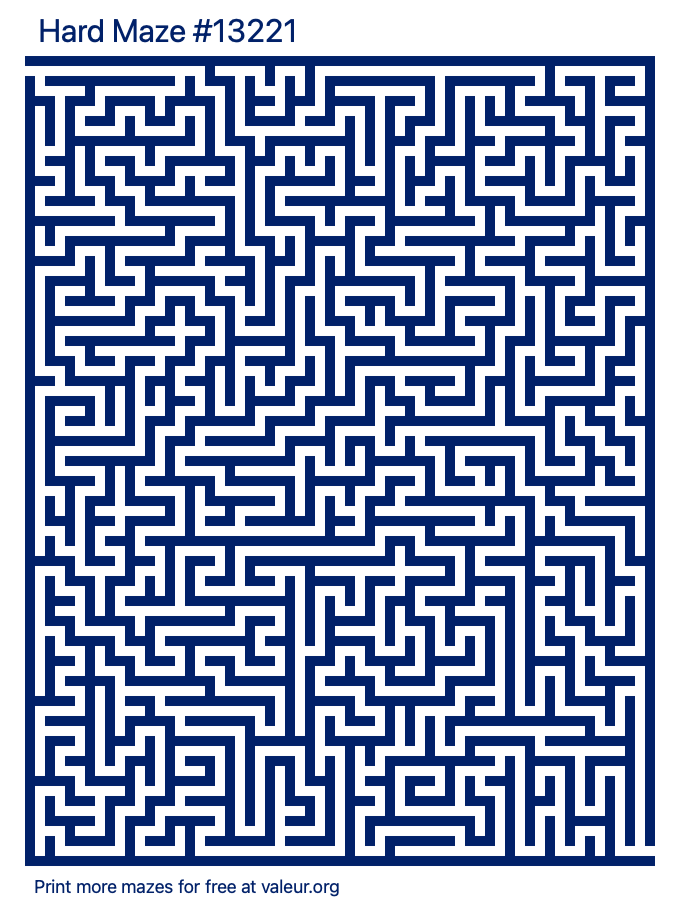 Free Printable Hard Maze number 13221