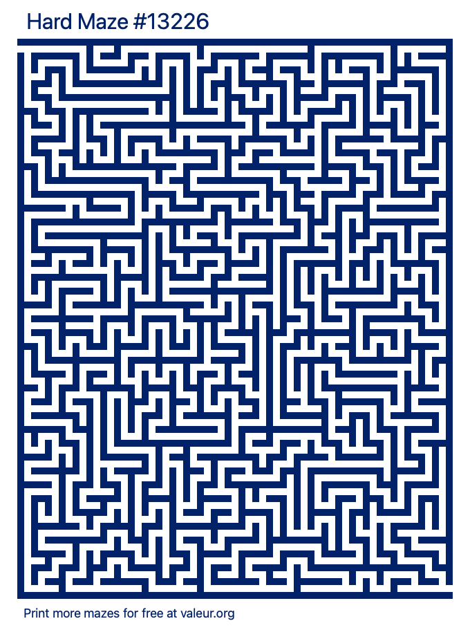 Free Printable Hard Maze number 13226