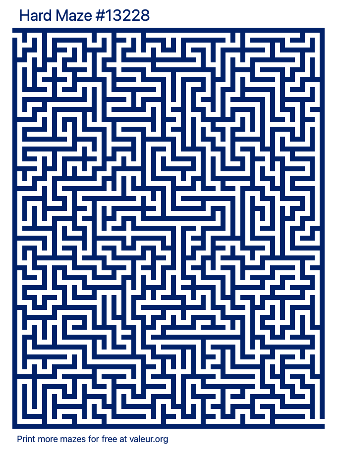 Free Printable Hard Maze number 13228