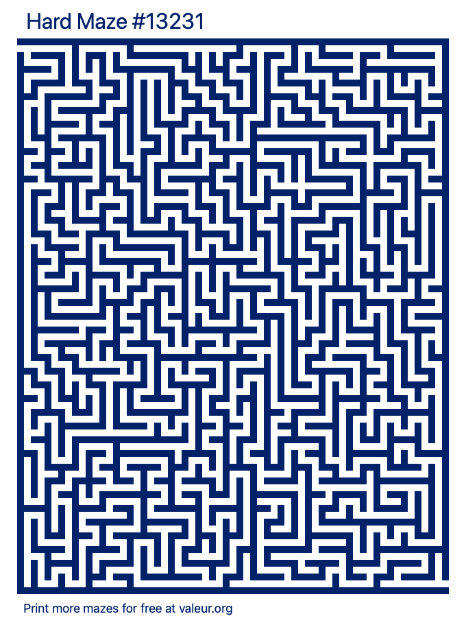Free Printable Hard Maze number 13231