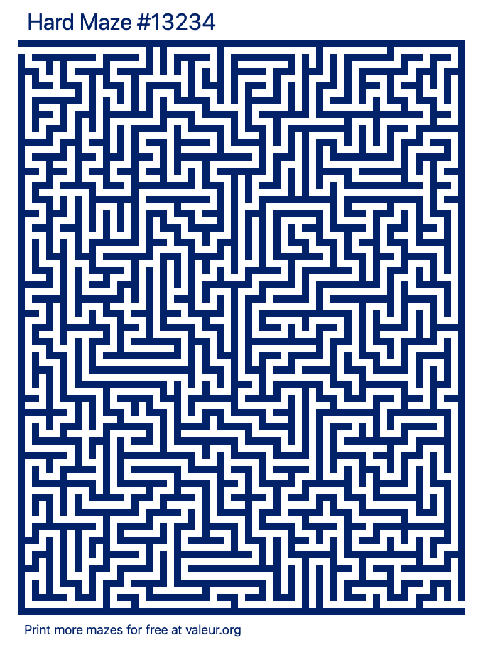 Free Printable Hard Maze number 13234