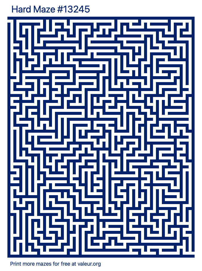 Free Printable Hard Maze number 13245