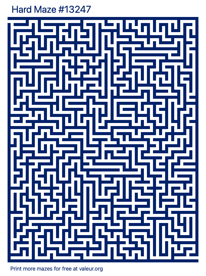 Free Printable Hard Maze number 13247