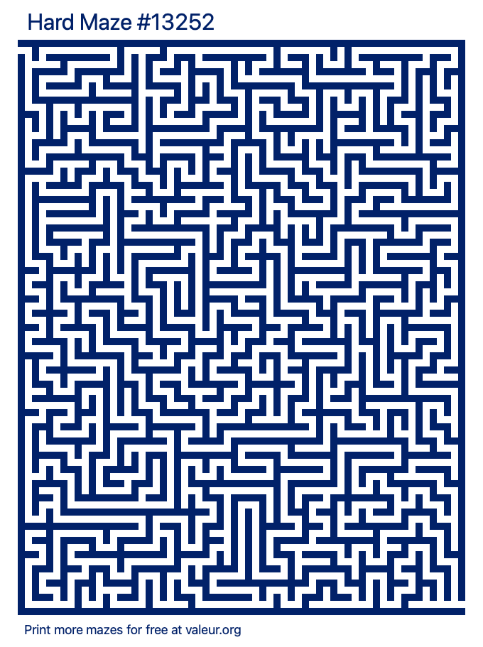 Free Printable Hard Maze number 13252