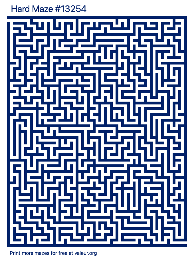 Free Printable Hard Maze number 13254