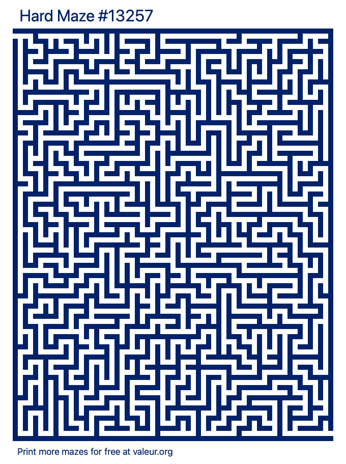 Free Printable Hard Maze number 13257