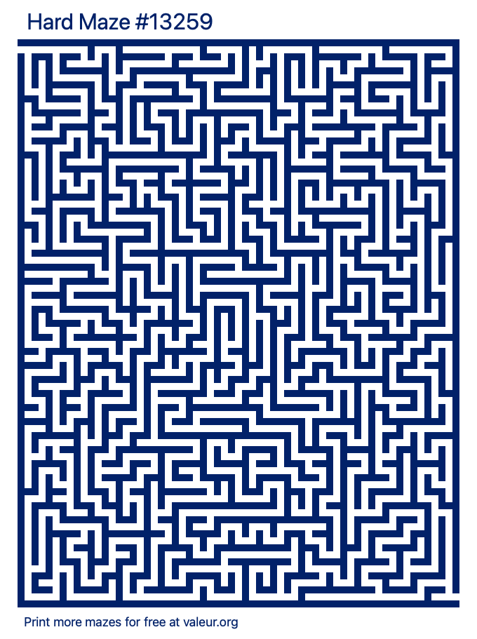 Free Printable Hard Maze number 13259