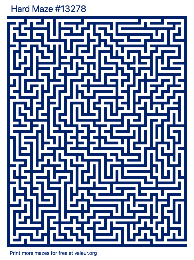 Free Printable Hard Maze number 13278